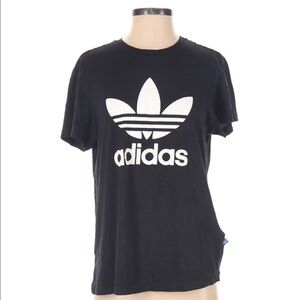 Adidas small trefoil logo black athletic top